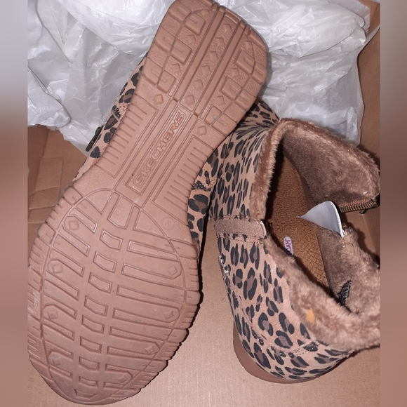 Sketchers Memory Foam Booties Cheetah Print Brown Tan Black Size 8 Women's W - Picture 5 of 6